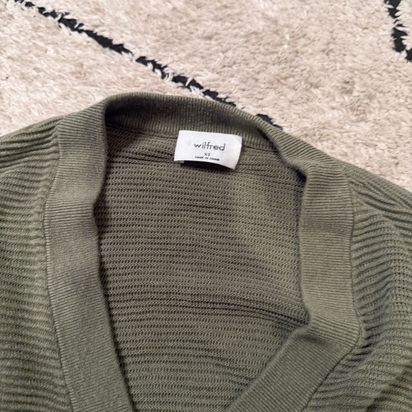 wilfred sage ribbed cardi xs Olive Green Women's Sweater - Picture 5 of 6